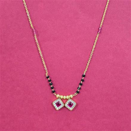 Cubic Zirconia Dokiya Mangalsutra With Gold Plating
