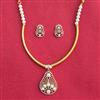 Cubic Zirconia Moti Pendant Set With 2 Tone Rhodium Plating