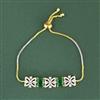 Cz Adjustable Bracelet With 2 Tone Plating