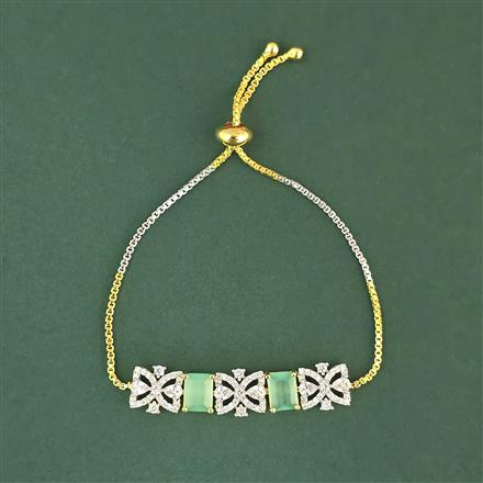 Cz Adjustable Bracelet With 2 Tone Plating