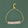 Cz Adjustable Bracelet With 2 Tone Plating