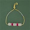 Cz Adjustable Bracelet With 2 Tone Plating