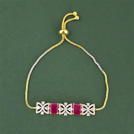 Cz Adjustable Bracelet With 2 Tone Plating