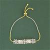 Cz Adjustable Bracelet With 2 Tone Plating