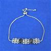 Cubic Zirconia Adjustable Bracelet With Rhodium Plating