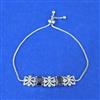 Cubic Zirconia Adjustable Bracelet With Rhodium Plating