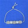 Cubic Zirconia Adjustable Bracelet With Rhodium Plating