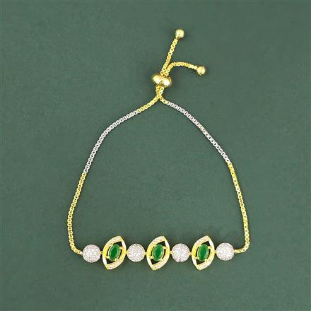 Cz Adjustable Bracelet With 2 Tone Plating