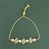 Cz Adjustable Bracelet With 2 Tone Plating