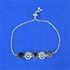 Cubic Zirconia Adjustable Bracelet With Rhodium Plating