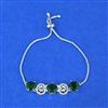 Cubic Zirconia Adjustable Bracelet With Rhodium Plating