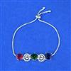 Cubic Zirconia Adjustable Bracelet With Rhodium Plating