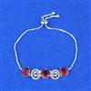 Cubic Zirconia Adjustable Bracelet With Rhodium Plating