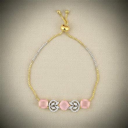 Cz Adjustable Bracelet With 2 Tone Plating