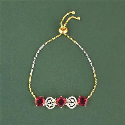 Cz Adjustable Bracelet With 2 Tone Plating