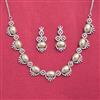 Cubic Zirconia Classic Necklace Set With Rhodium Plating