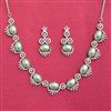 Cubic Zirconia Classic Necklace Set With Rhodium Plating