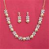 Cubic Zirconia Classic Necklace Set With 2 Tone Plating