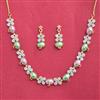 Cubic Zirconia Classic Necklace Set With 2 Tone Plating