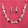 Cubic Zirconia Classic Necklace Set With 2 Tone Plating