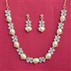 Cubic Zirconia Classic Necklace Set With 2 Tone Plating