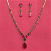 Cubic Zirconia Classic Necklace Set With Gold Plating