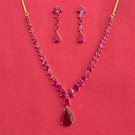 Cubic Zirconia Classic Necklace Set With Gold Plating