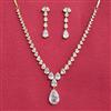 Cubic Zirconia Classic Necklace Set With Gold Plating