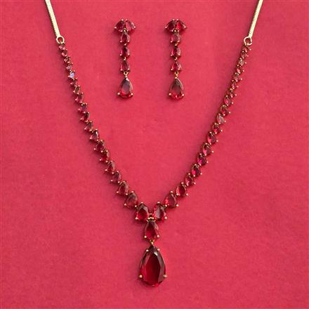 Cubic Zirconia Classic Necklace Set With Mehndi Plating