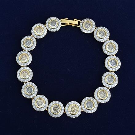 Cubic Zirconia Delicate Bracelet With 2 Tone Rhodium Plating