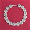 Cubic Zirconia Delicate Bracelet With 2 Tone Rhodium Plating