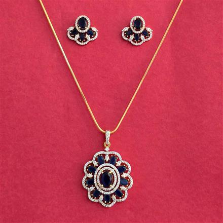Cubic Zirconia Classic Pendant Set With 2 Tone Plating