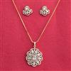 Cubic Zirconia Classic Pendant Set With 2 Tone Plating