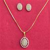 Cubic Zirconia Delicate Pendant Set With 2 Tone Rhodium Plating