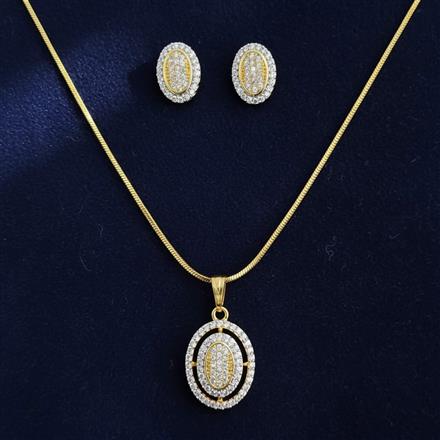 Cubic Zirconia Delicate Pendant Set With 2 Tone Rhodium Plating