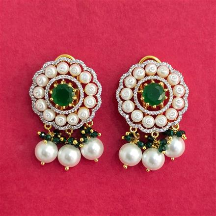 Cubic Zirconia Moti Earring With 2 Tone Plating