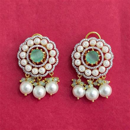 Cubic Zirconia Moti Earring With 2 Tone Plating
