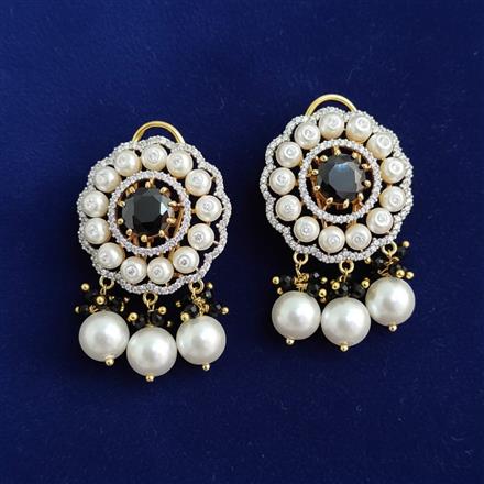 Cubic Zirconia Moti Earring With 2 Tone Plating