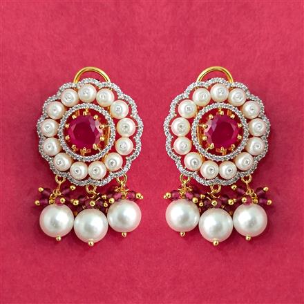 Cubic Zirconia Moti Earring With 2 Tone Plating