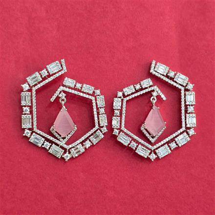 Cubic Zirconia Classic Earring With Rhodium Plating