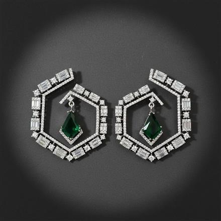 Cubic Zirconia Classic Earring With Rhodium Plating