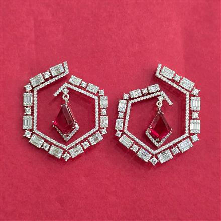 Cubic Zirconia Classic Earring With Rhodium Plating