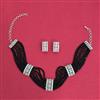 Cubic Zirconia Classic Necklace Set With Rhodium Plating
