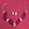 Cubic Zirconia Classic Necklace Set With Rhodium Plating