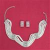 Cubic Zirconia Classic Necklace Set With Rhodium Plating
