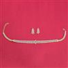 Cubic Zirconia Choker Necklace Set With Carat 2 Tone Rhodium Plating