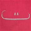 Cubic Zirconia Choker Necklace Set With Carat 2 Tone Rhodium Plating