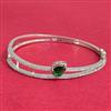 Cubic Zirconia Openable Kada With Rhodium Plating