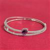 Cubic Zirconia Openable Kada With Rhodium Plating