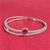 Cubic Zirconia Openable Kada With Rhodium Plating